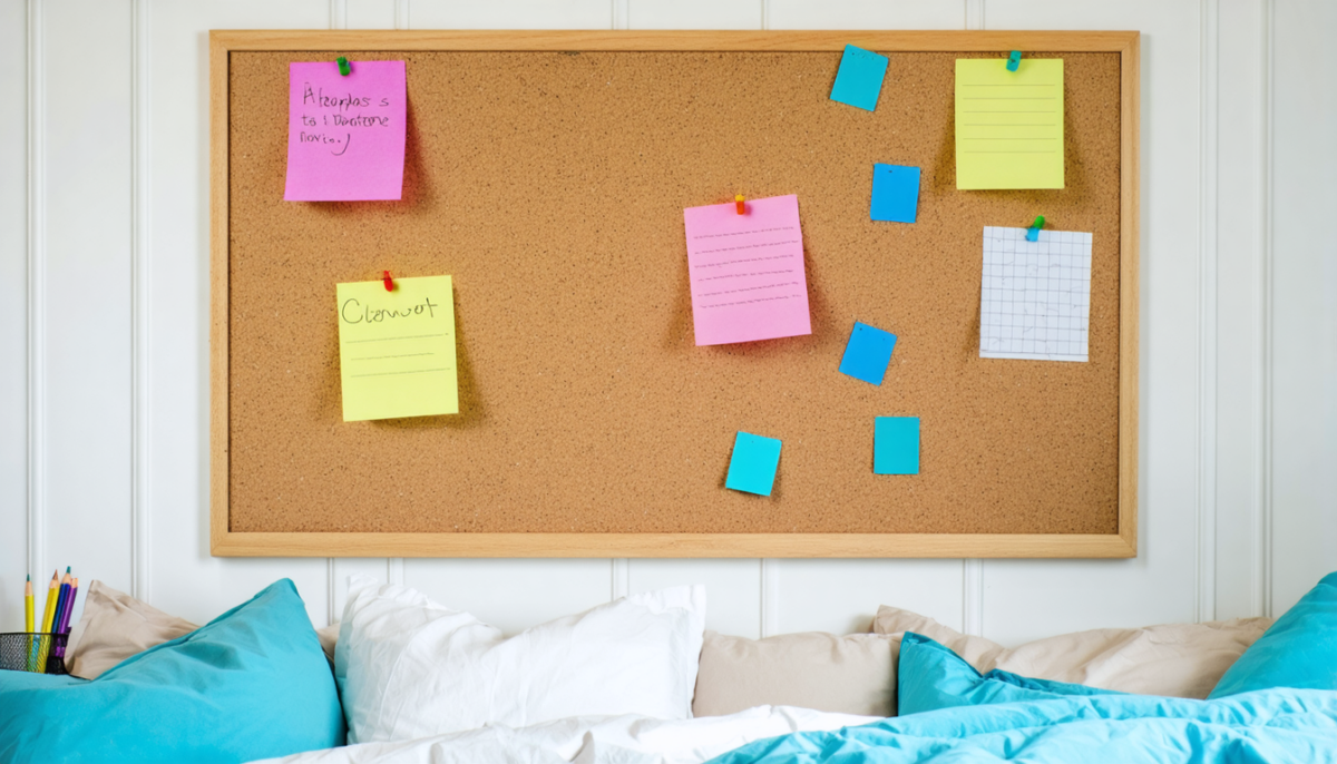découvrez nos tableaux en liège, l'accessoire indispensable pour organiser efficacement la chambre de votre élève et faciliter son apprentissage.